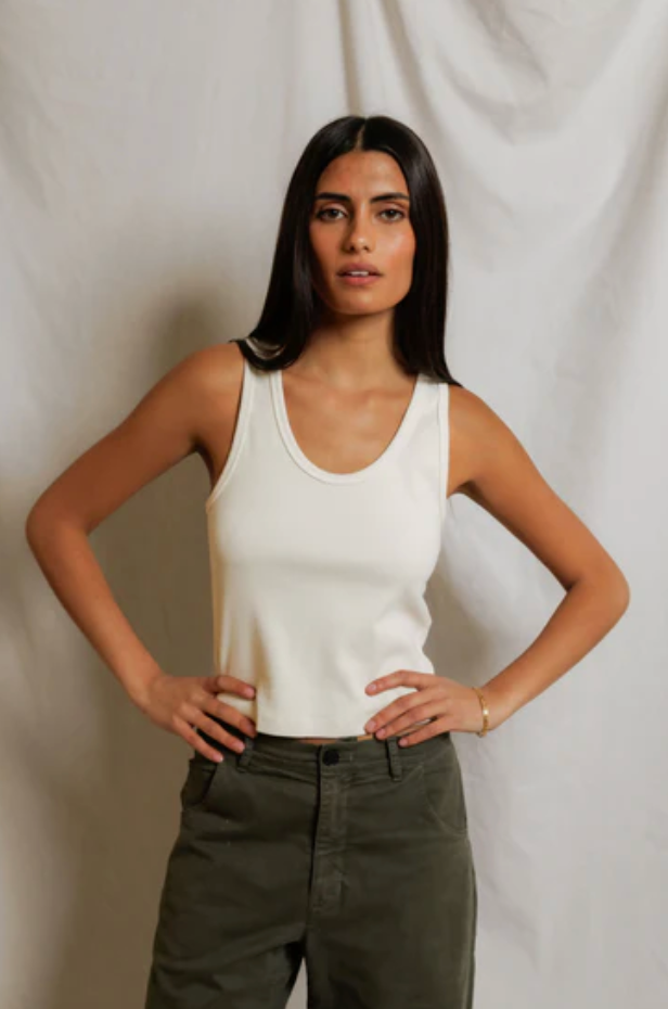 Blondie Tank Bright Ivory