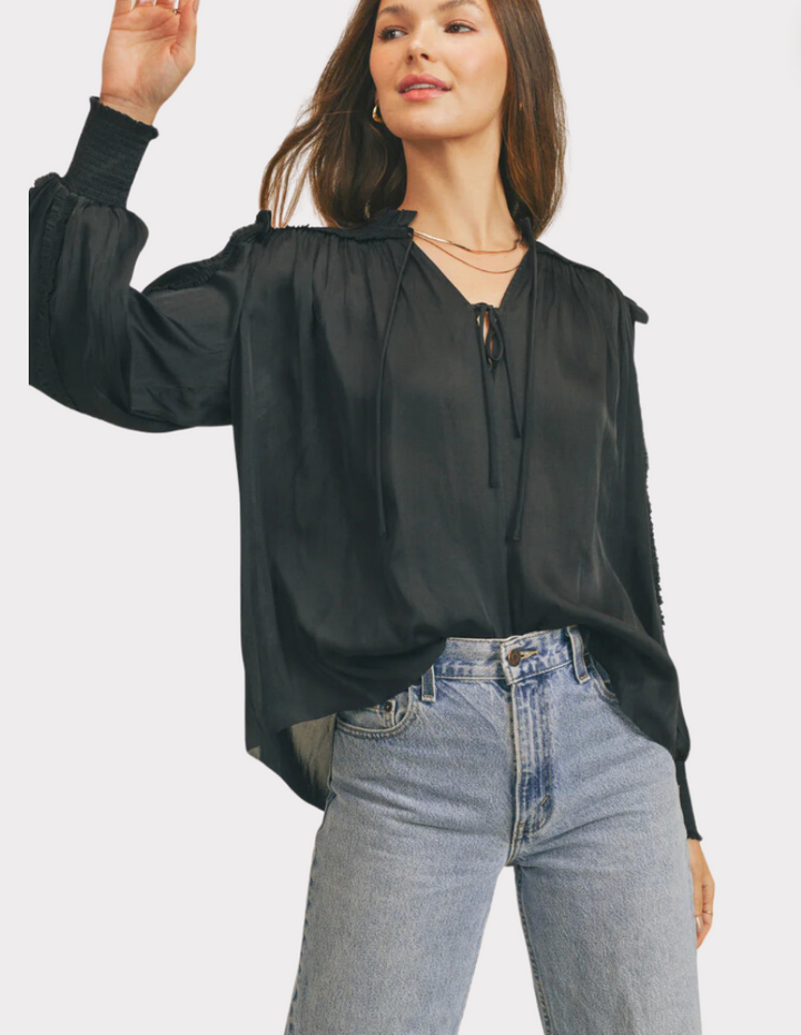 Karissa Ruffle Blouse Black