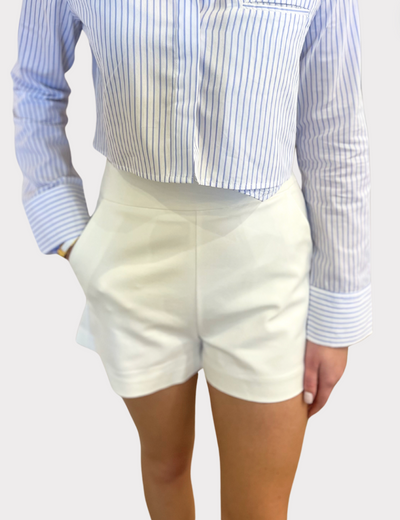 Tailored White Shorts Ivory
