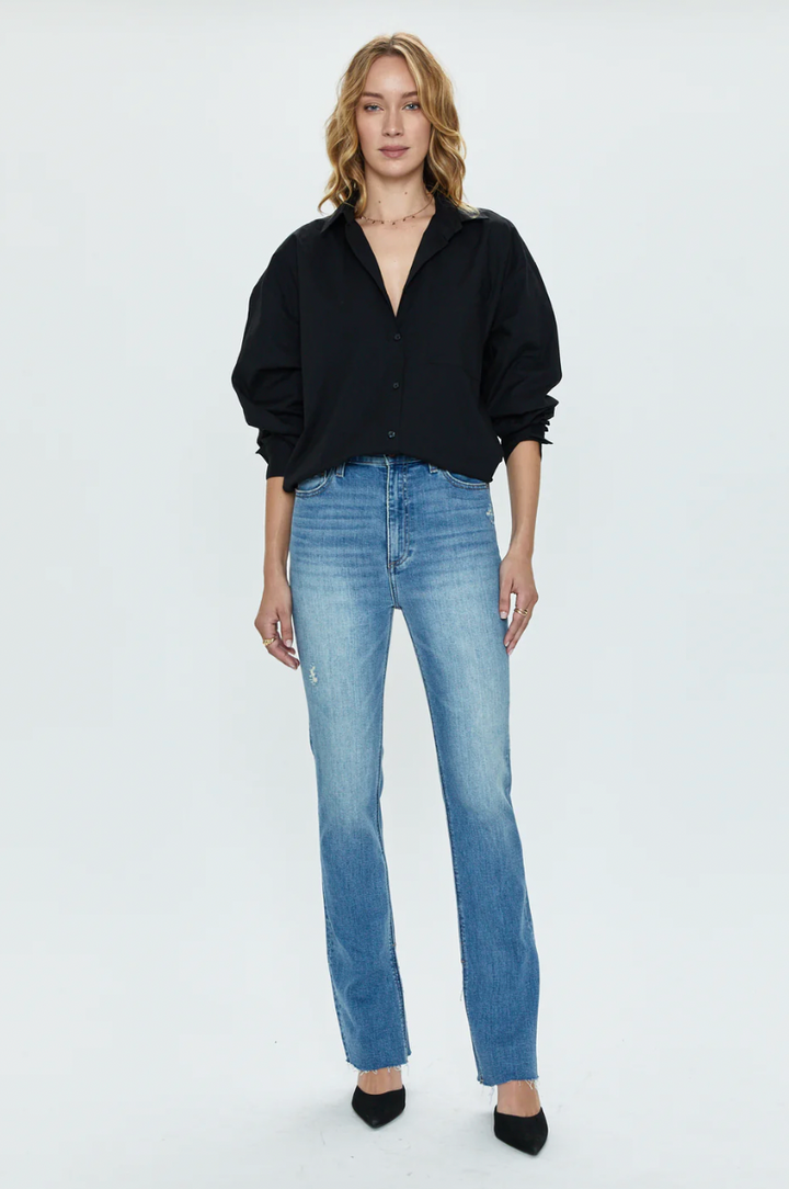 Sloane Oversized Button Down Shirt Noir