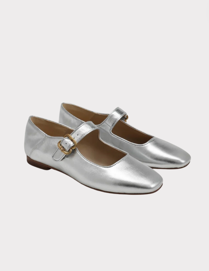 Michaela Mary Jane Flat Silver