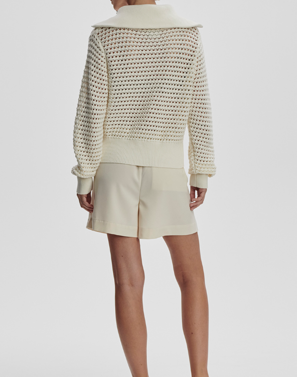 Eloise Full Zip Knit Egret