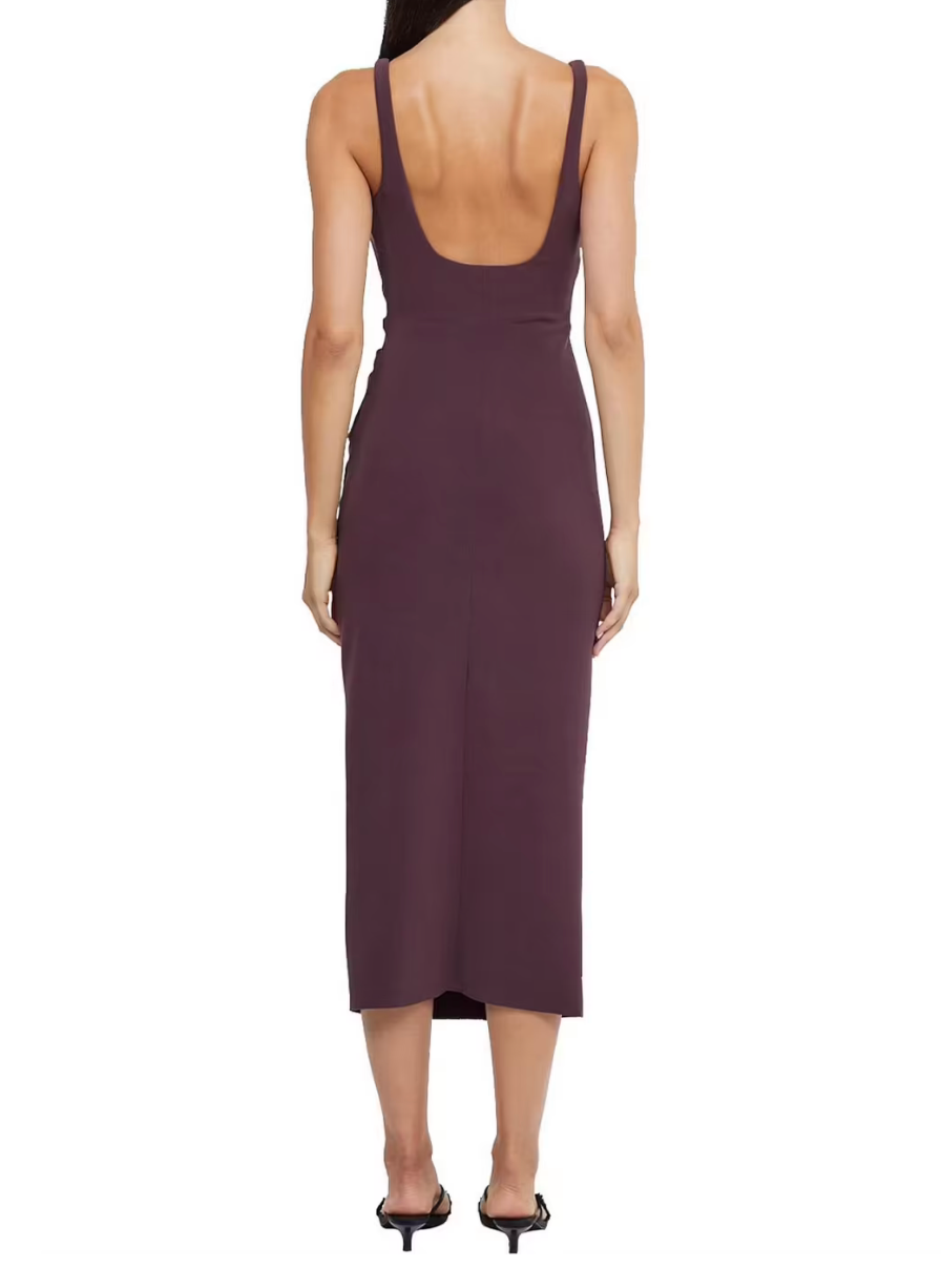 Karina Tuck Midi Dress Plum