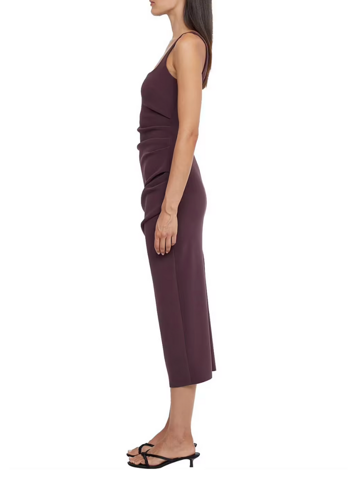 Karina Tuck Midi Dress Plum