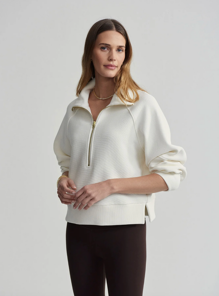 Milano Half Zip Sweat Ivory