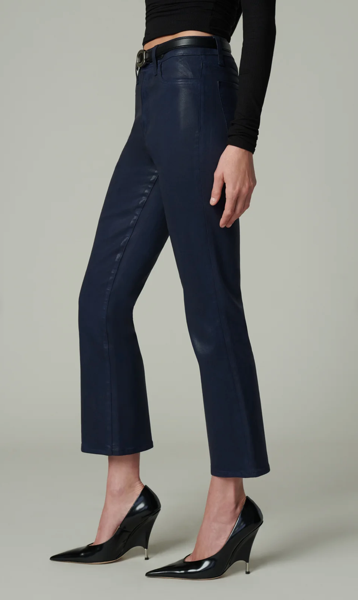 The Callie Coated High Rise Cropped Bootcut Navy