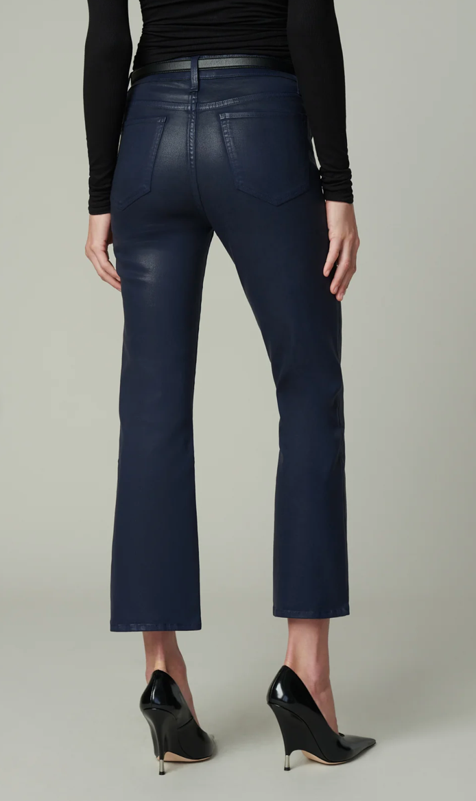 The Callie Coated High Rise Cropped Bootcut Navy