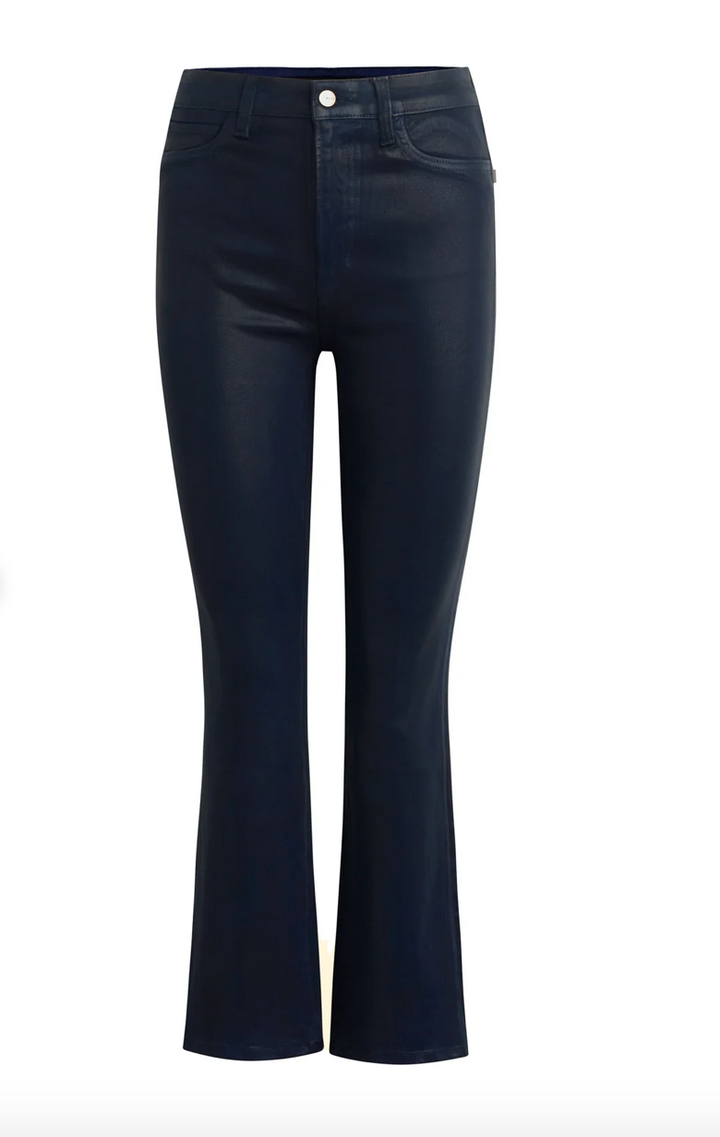 The Callie Coated High Rise Cropped Bootcut Navy