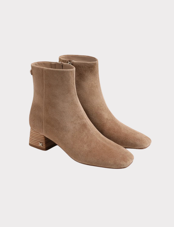 Paige Bootie Almond Taupe Suede
