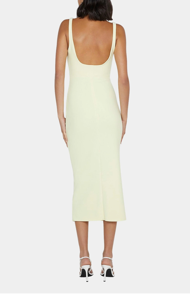 Karina Tuck Midi Dress Ice Yellow