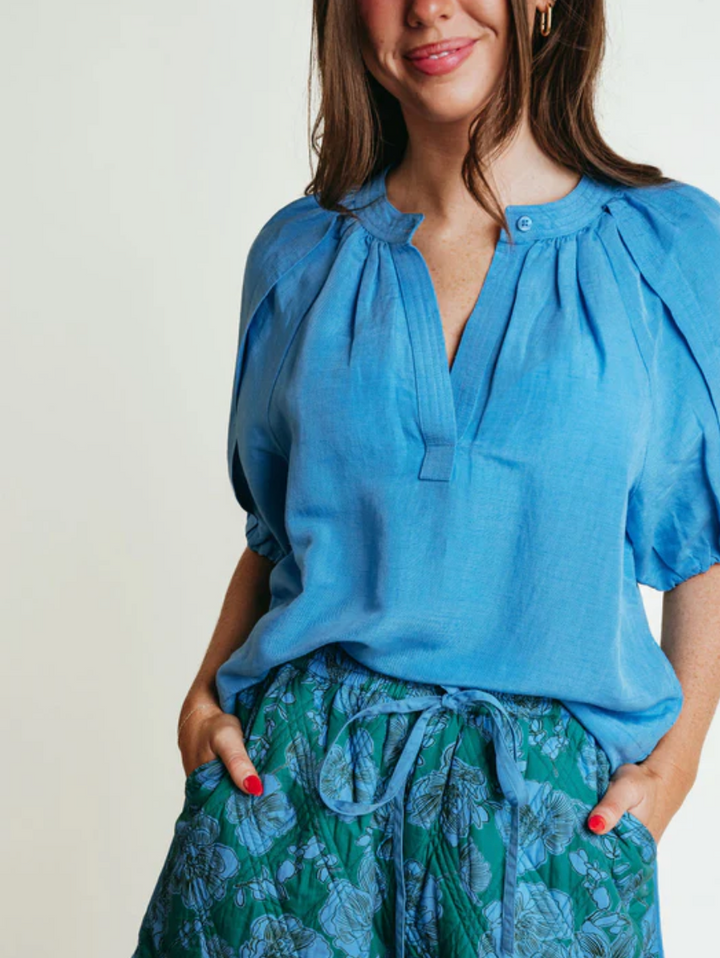 Henley Blouse Blue