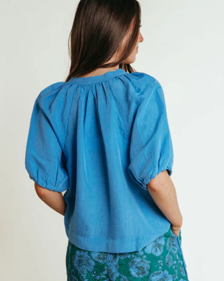 Henley Blouse Blue