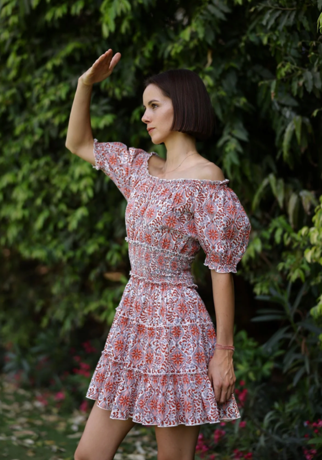 Ibiza Mini Dress Pink/Orange