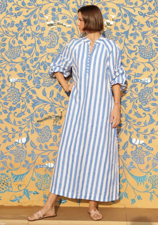 Positano Kaftan Blue Stripes