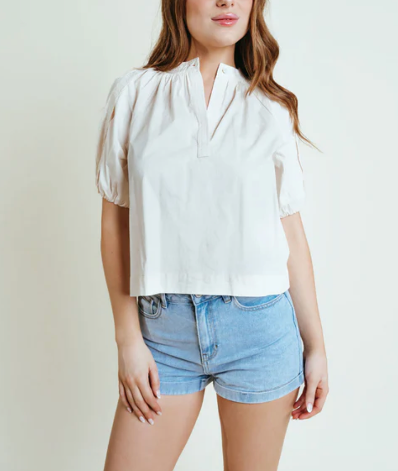 Henley Blouse Bone