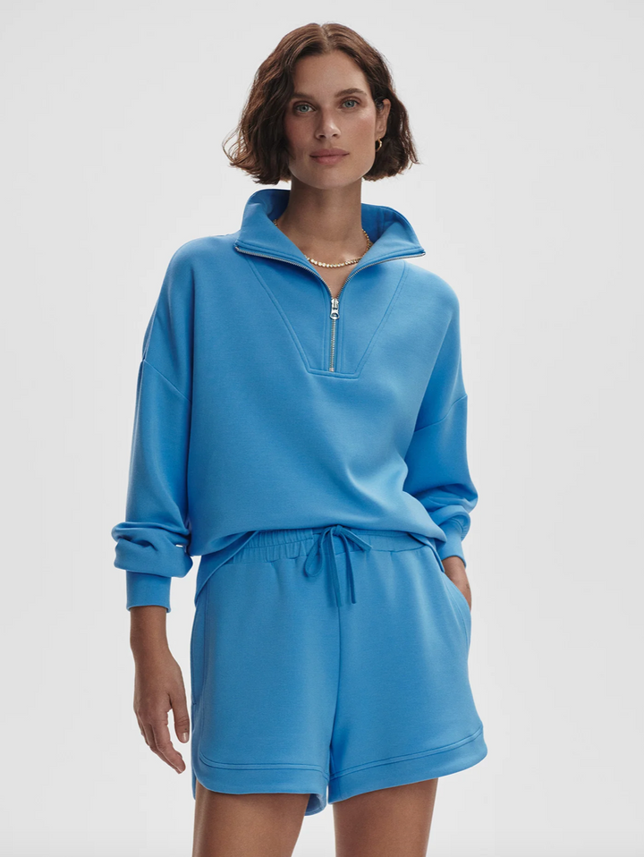 Hawley Half Zip Sweat Azure Blue