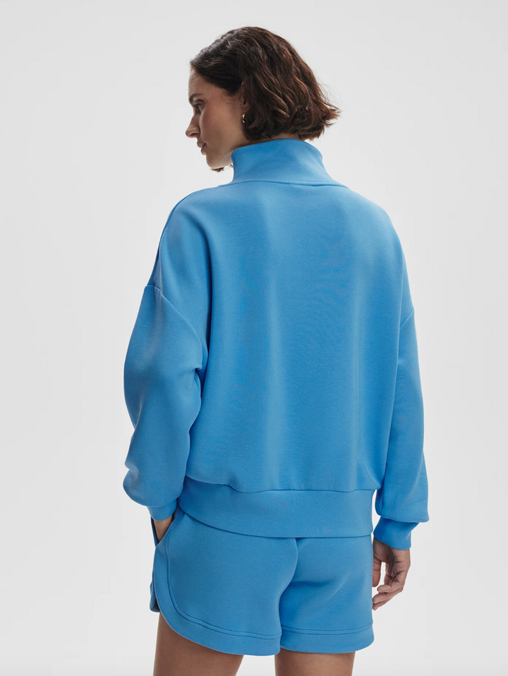 Hawley Half Zip Sweat Azure Blue