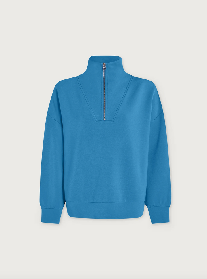 Hawley Half Zip Sweat Azure Blue