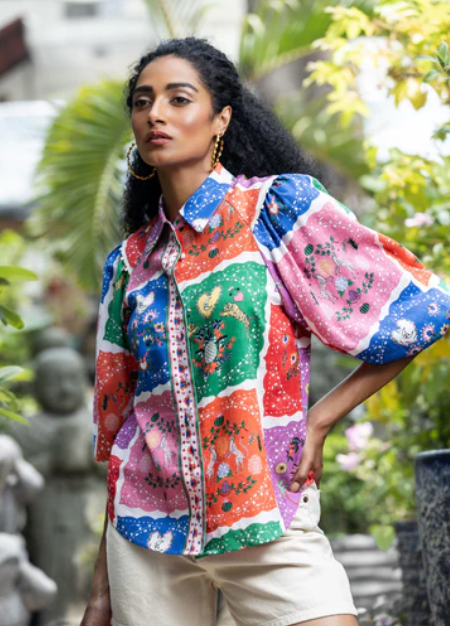 Edie Scarf Print Blouse