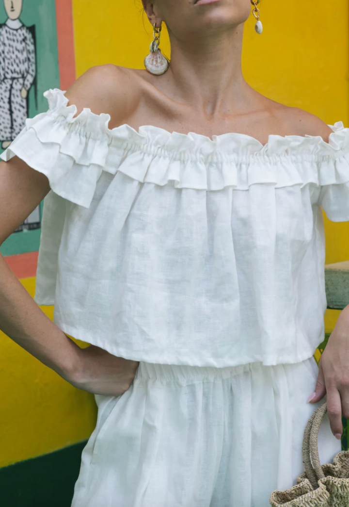 Fae Top Linen White
