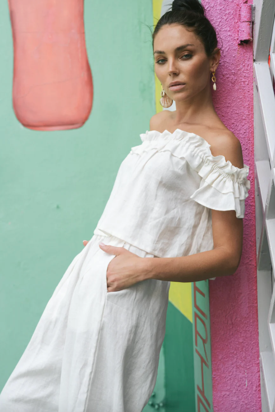 Fae Top Linen White