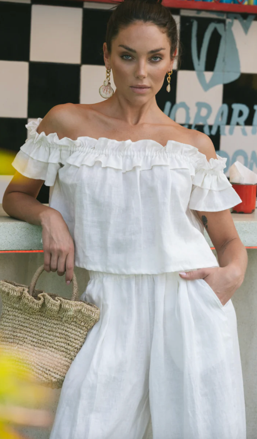 Fae Top Linen White