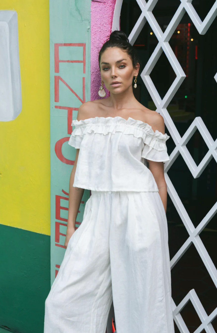Fae Top Linen White
