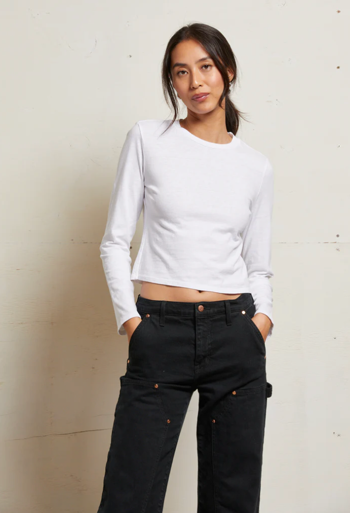 Jamie Recycled Cotton Long Sleeve White