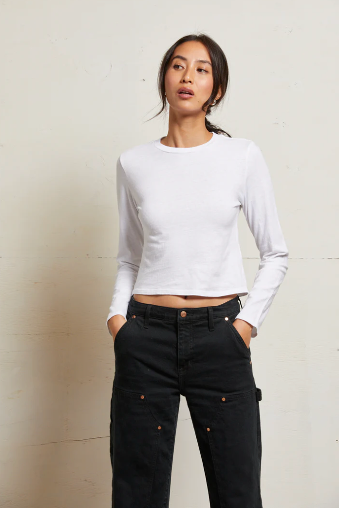Jamie Recycled Cotton Long Sleeve White
