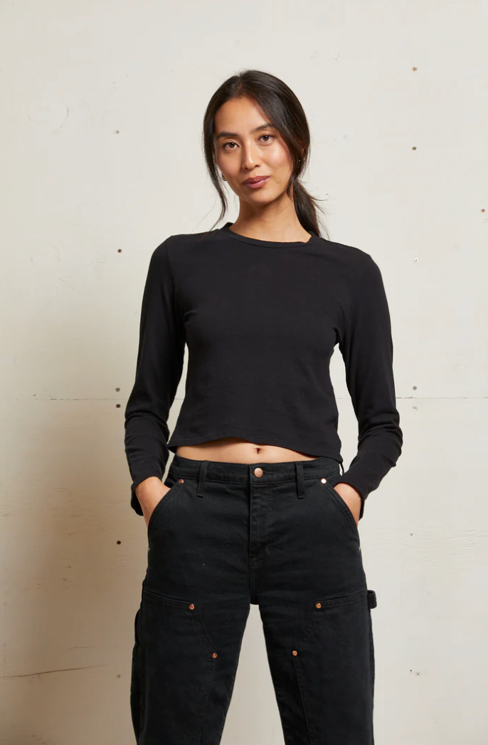 Jamie Recycled Cotton Long Sleeve True	Black