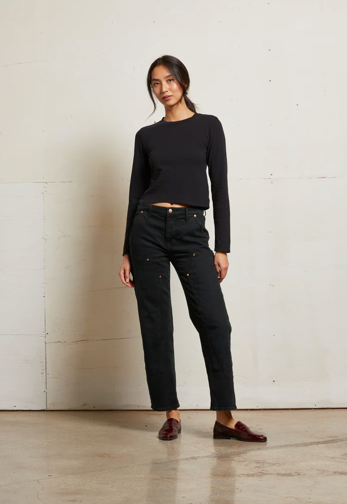 Jamie Recycled Cotton Long Sleeve True	Black