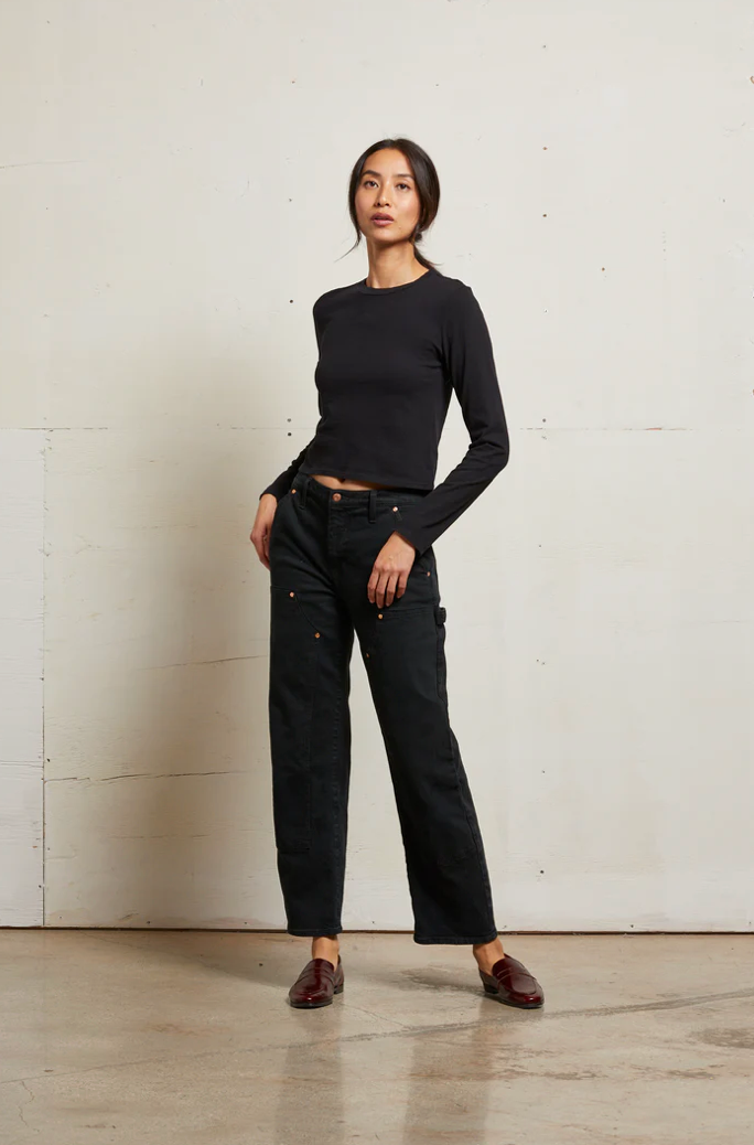 Jamie Recycled Cotton Long Sleeve True	Black