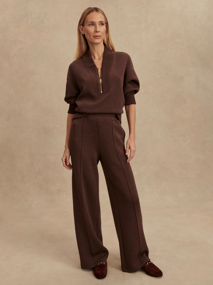 The Wide Leg Pant 30 Coffee Bean Marl