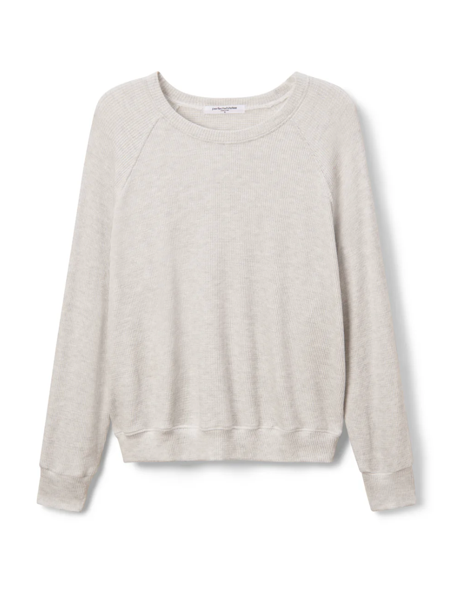 Cooper Brushed Waffle Long Sleeve Raglan Crew