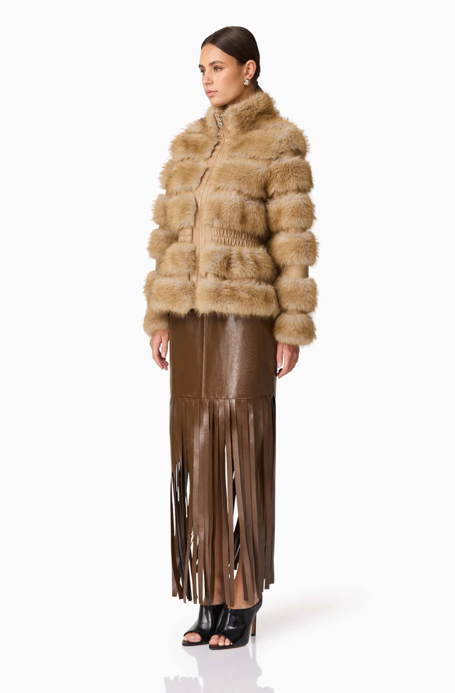 Aisling Faux Fur and Leather Jacket