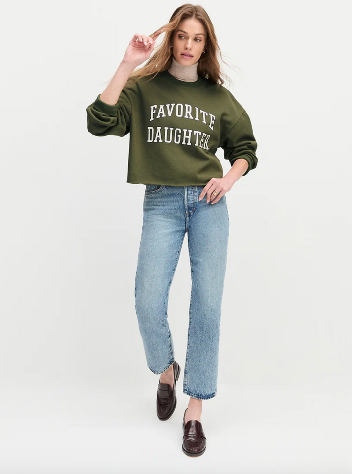 Cropped Collegiate Sweatshirt Smoke Tree/Gardenia