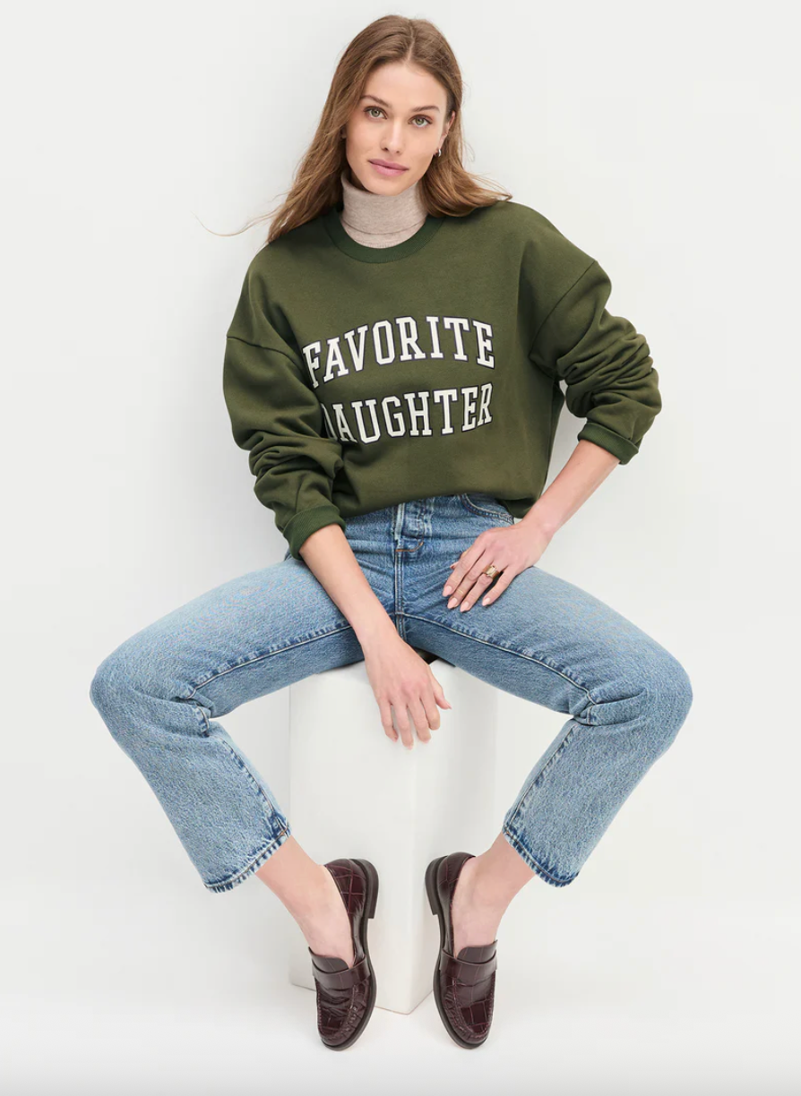 Cropped Collegiate Sweatshirt Smoke Tree/Gardenia
