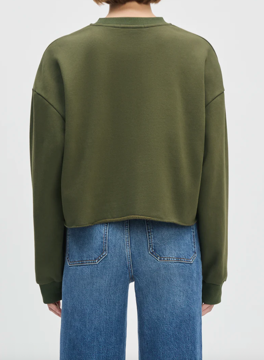 Cropped Collegiate Sweatshirt Smoke Tree/Gardenia