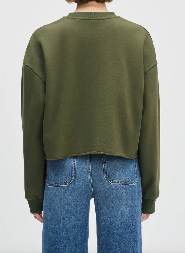 Cropped Collegiate Sweatshirt Smoke Tree/Gardenia