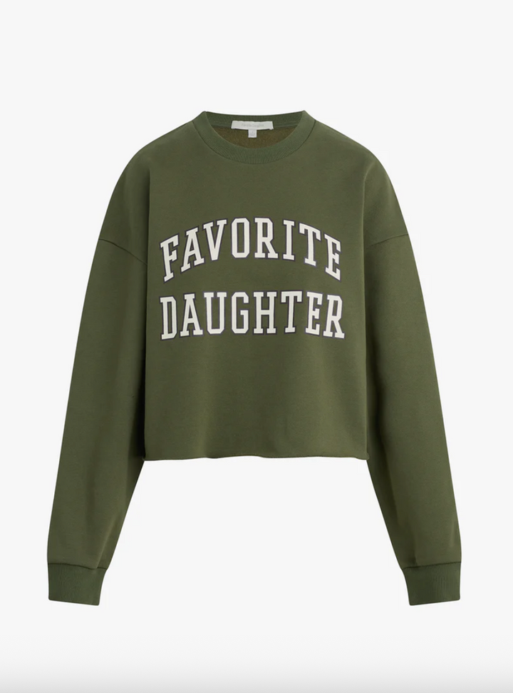 Cropped Collegiate Sweatshirt Smoke Tree/Gardenia