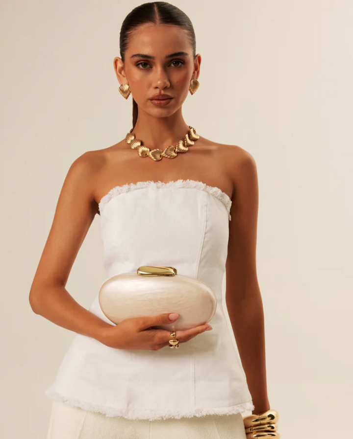 Amina Clutch Bag Ivory