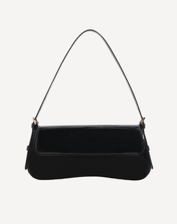 Sabella Shoulder Bag Black Patent Gold
