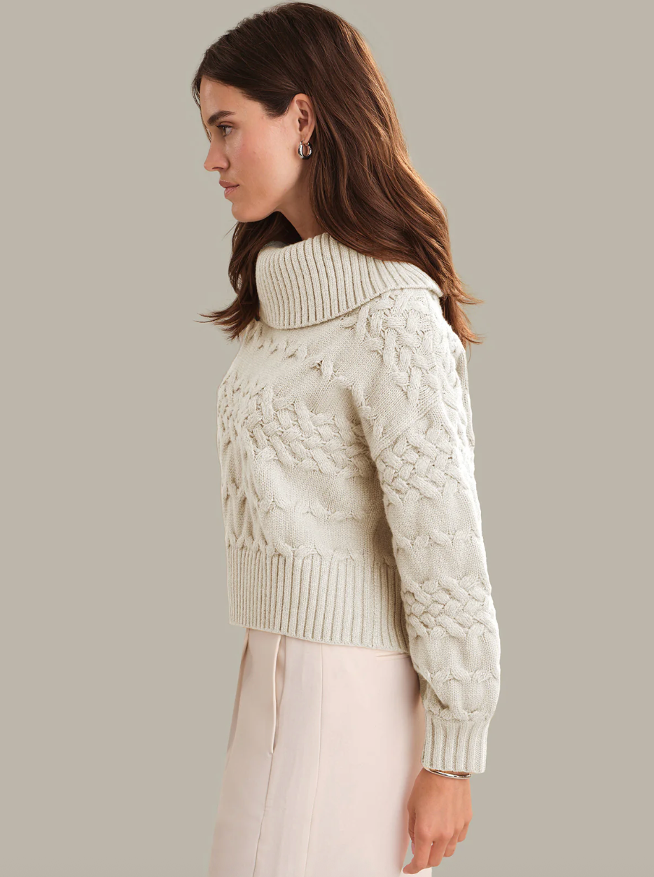 Vera Mixed Cable Cowl Neck Pullover