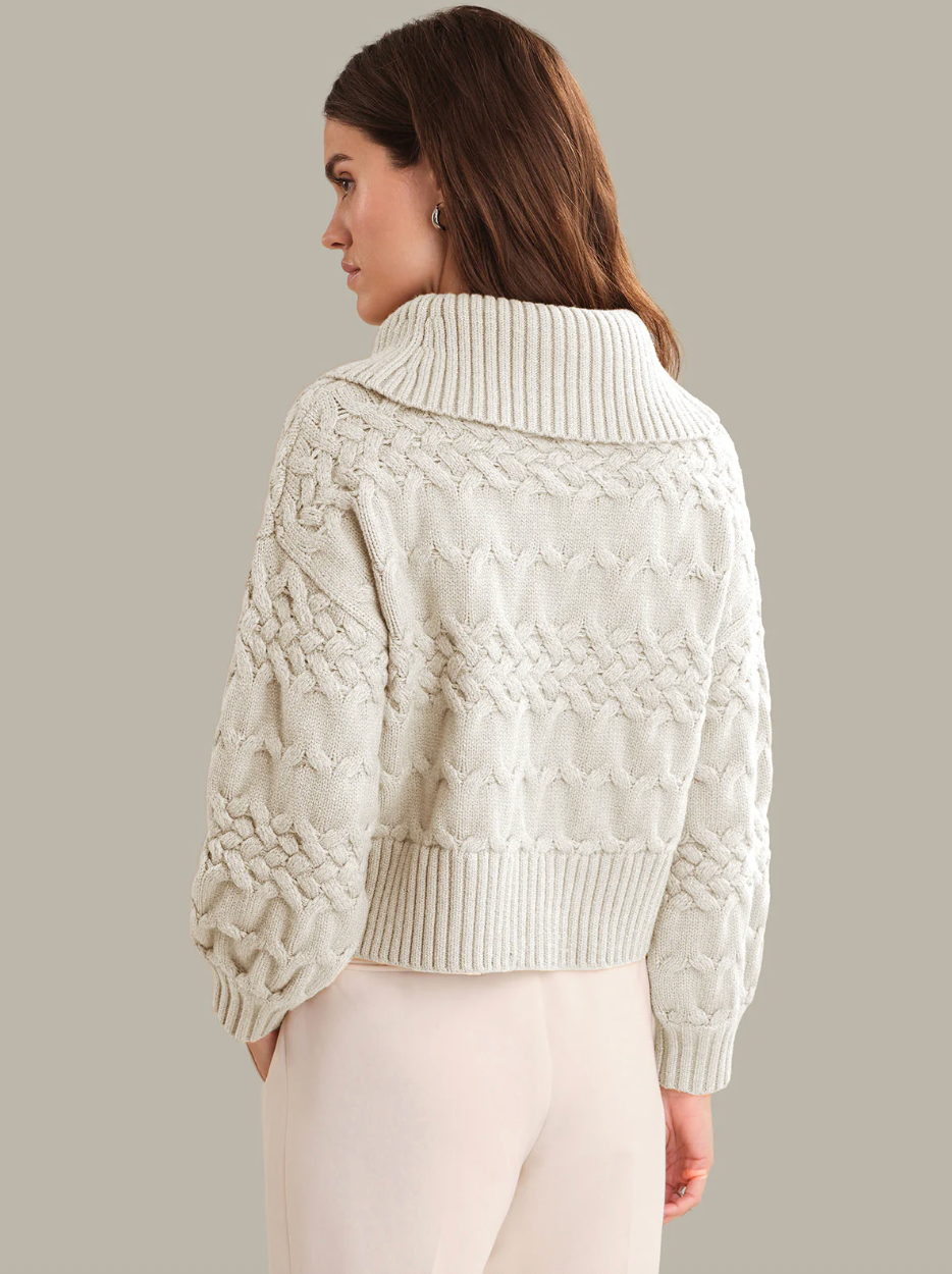 Vera Mixed Cable Cowl Neck Pullover