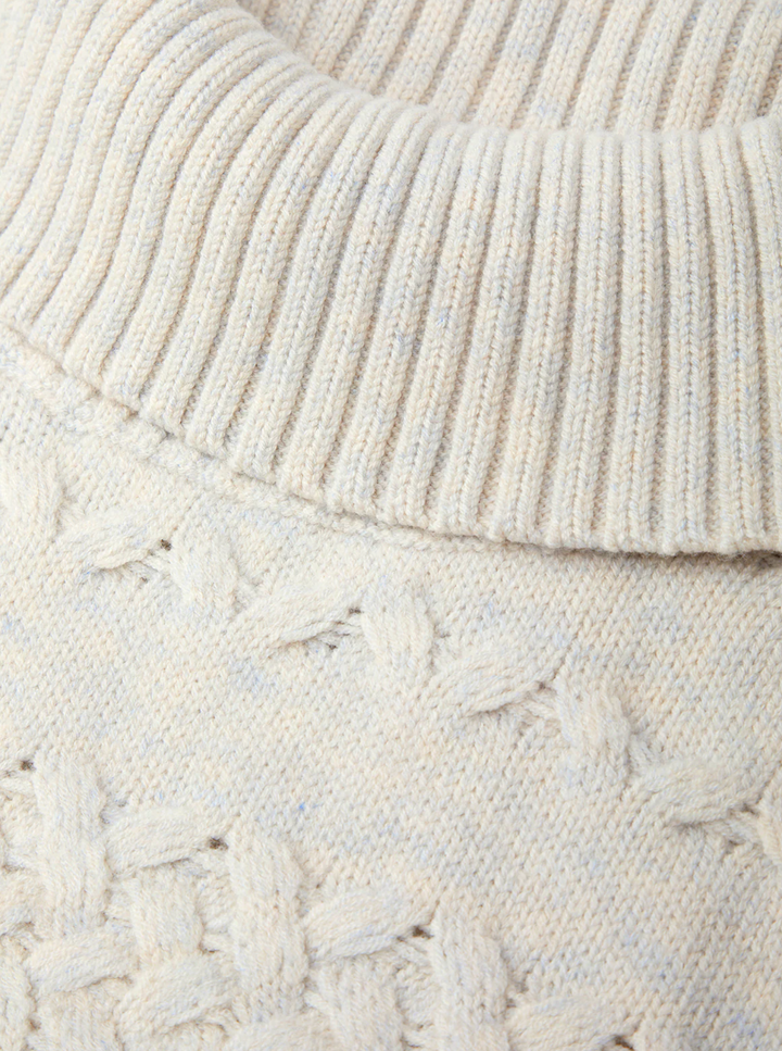 Vera Mixed Cable Cowl Neck Pullover