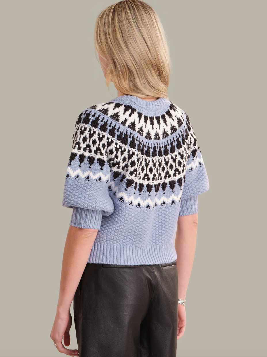 Alora Puff Sleeve Fair Isle Top