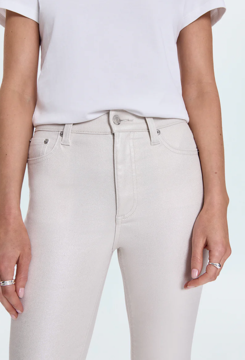 Lennon High Rise Crop Boot Ivory Luster