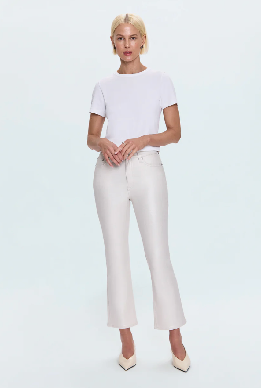 Lennon High Rise Crop Boot Ivory Luster