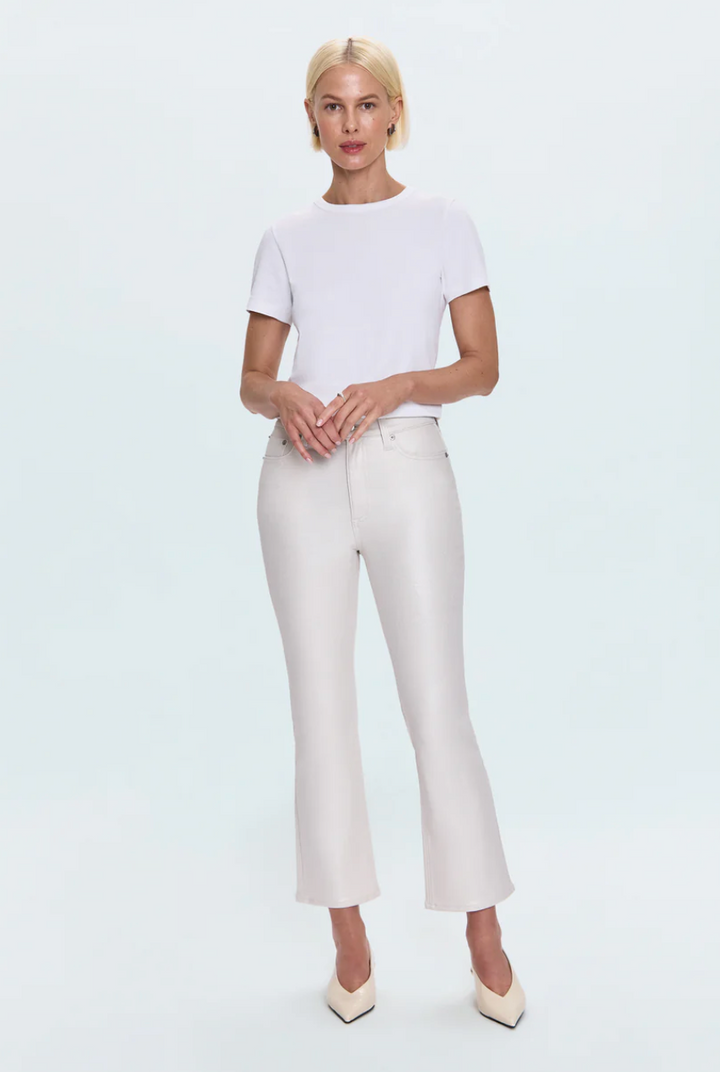 Lennon High Rise Crop Boot Ivory Luster