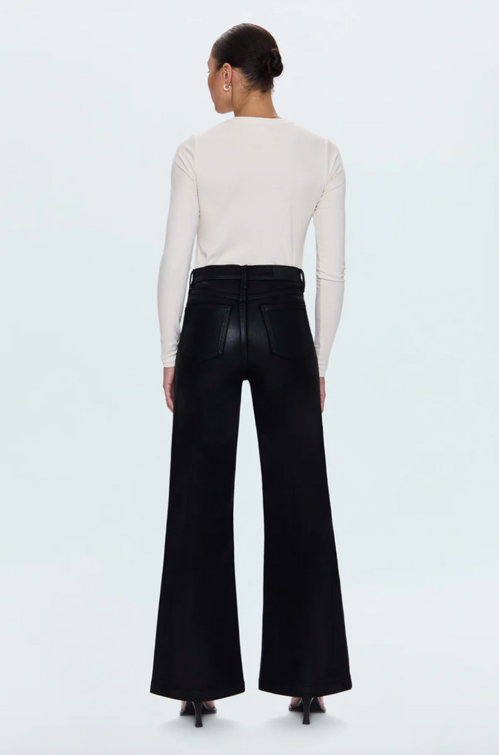 Lana High Rise Ultra Wide Jean Coated Noir